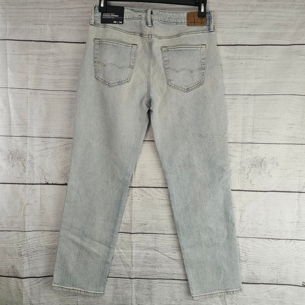 American Eagle 30x30 *spots* Athletic Straight + Tencel Skylight Wash Jeans 1478